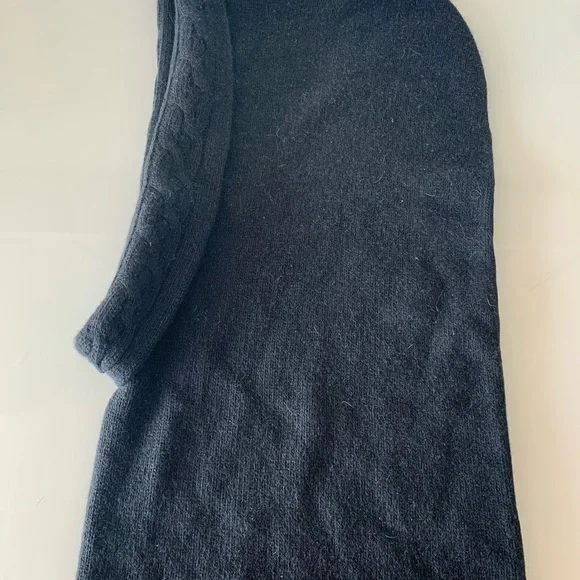 Portolano Cashmere Black Hooded Scarf - Picture 2 of 5